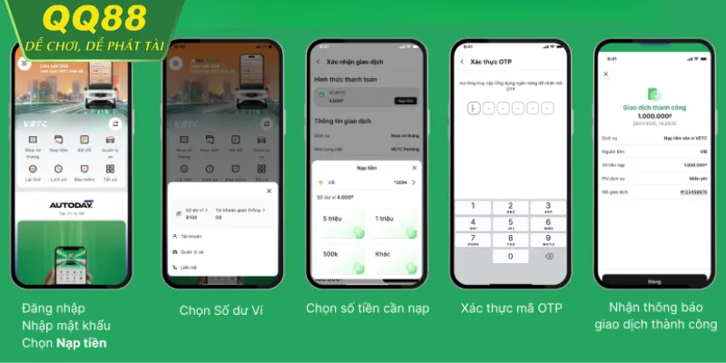 Các bước nạp tiền vào QQ88 chi tiết